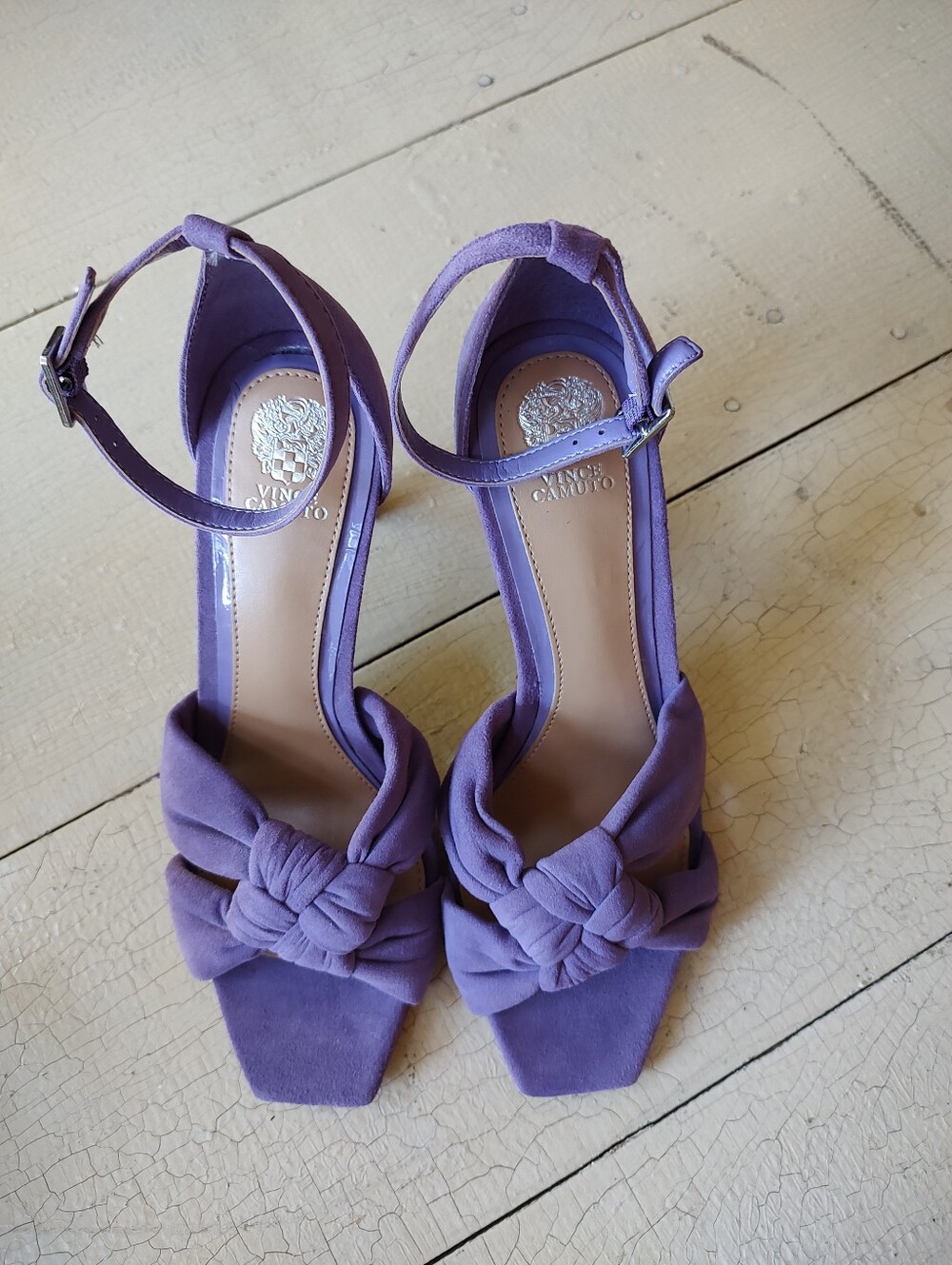 Lavender Leather Vince Camuto Heels With Ankle Strap